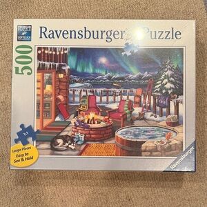 Brand new:  Ravensburger Northern Lights Retreat Puzzle - 500 Pieces